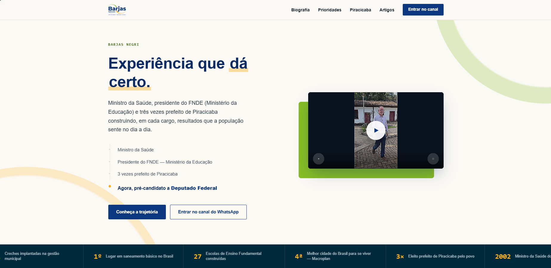 Site institucional de Barjas Negri
